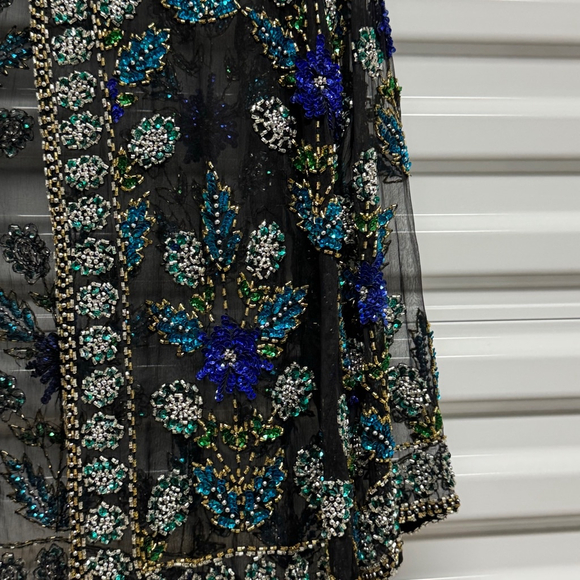 Jean For Joseph Le Bon Pure Silk Beaded Sequined Multicolor Floral Jacket Sz XL - Picture 2 of 9